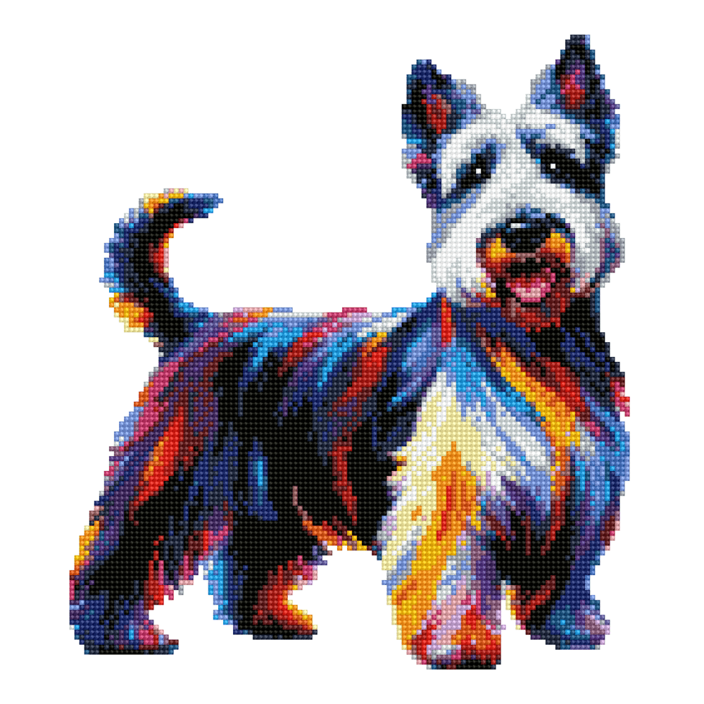 15.7"x15.7" / 40cm x 40cm Scottish Terrier / Scottie Dog - Diamond Painting Kit