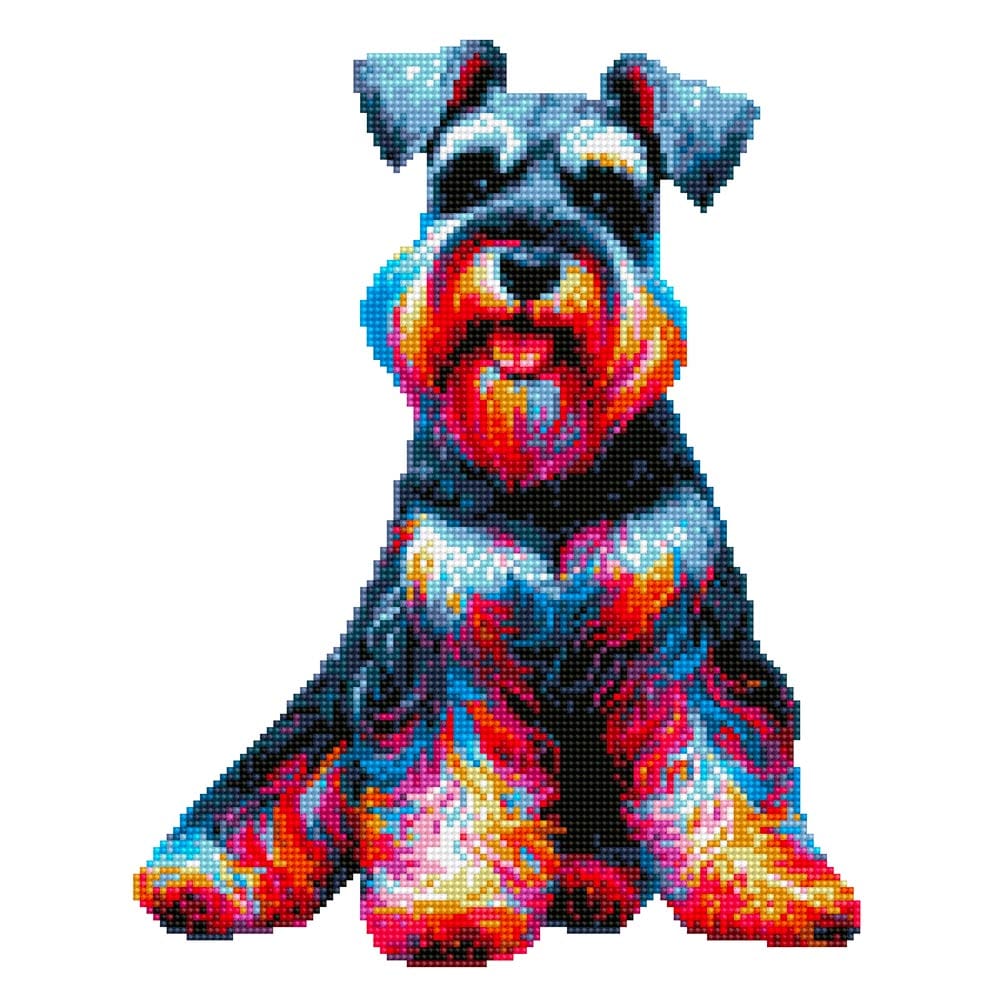 Cane Schnauzer in miniatura - Kit per pittura con diamanti