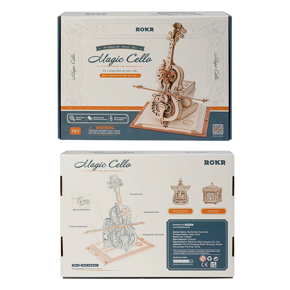 Magico carillon per violoncello Puzzle 3D in legno