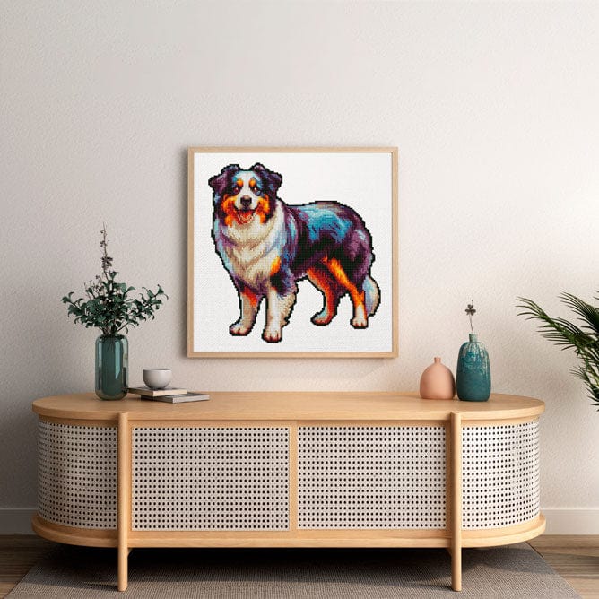 15.7"x15.7" / 40cm x 40cm Australian Shepherd Dog - Diamond Painting Kit