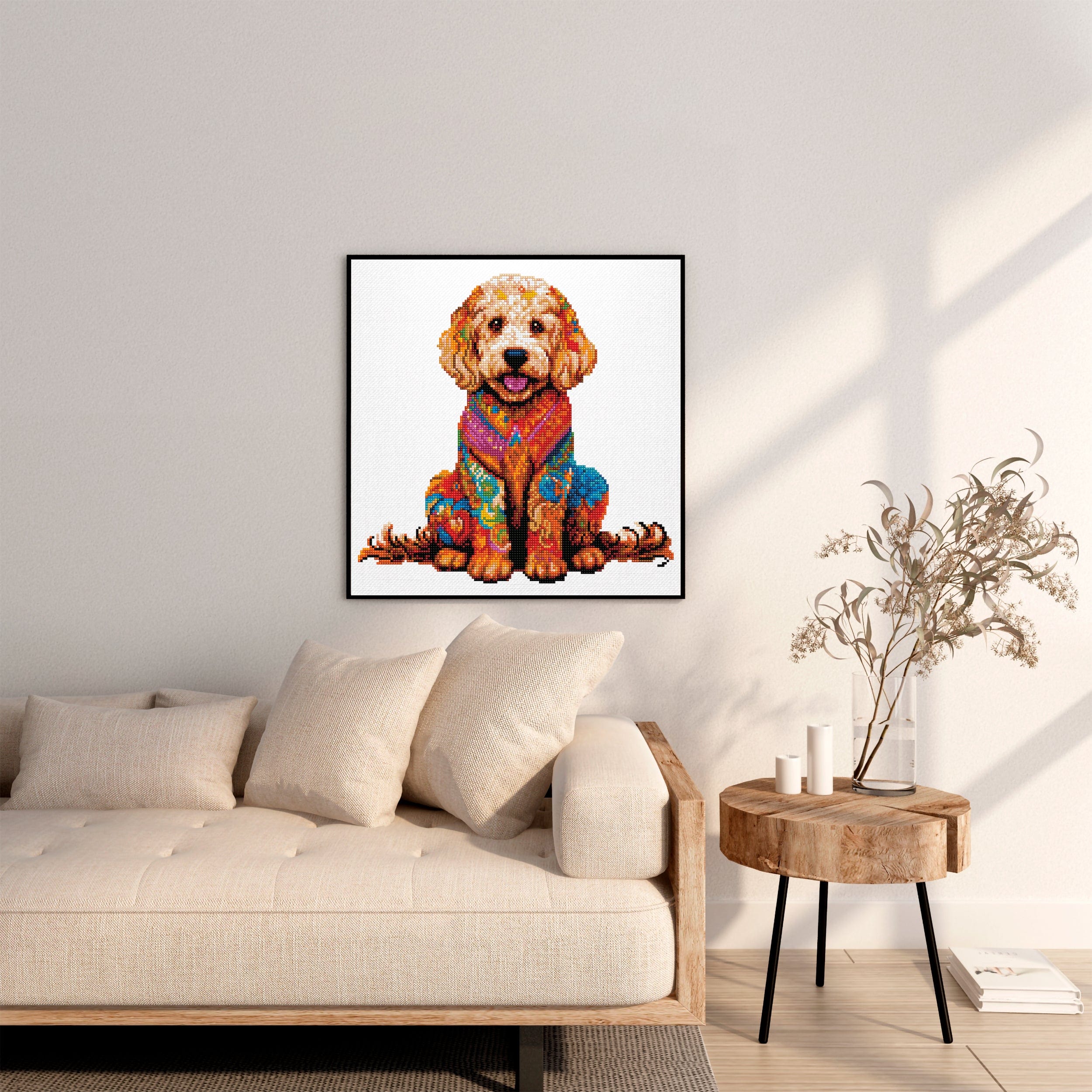 15.7"x15.7" / 40cm x 40cm Golden Doodle Dog - Diamond Painting Kit