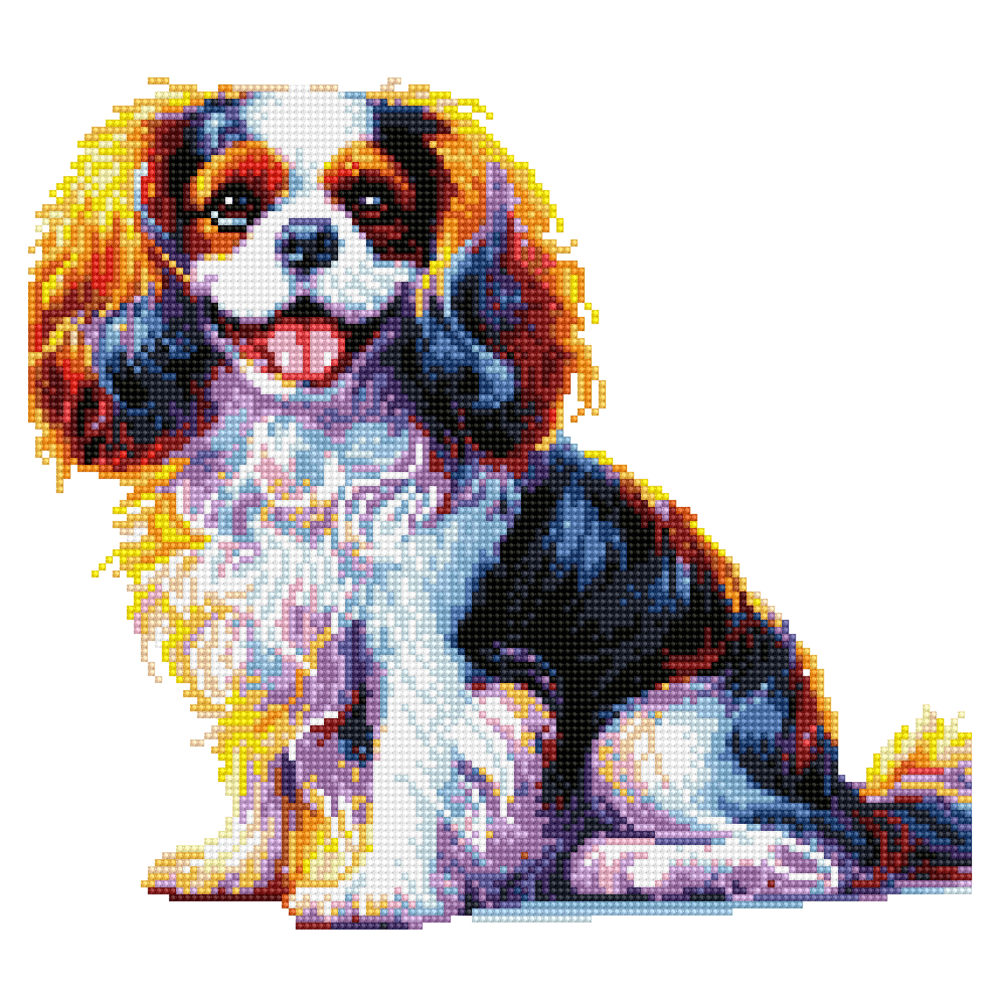 15.7"x15.7" / 40cm x 40cm Cavalier King Charles Spaniel Dog - Diamond Painting Kit