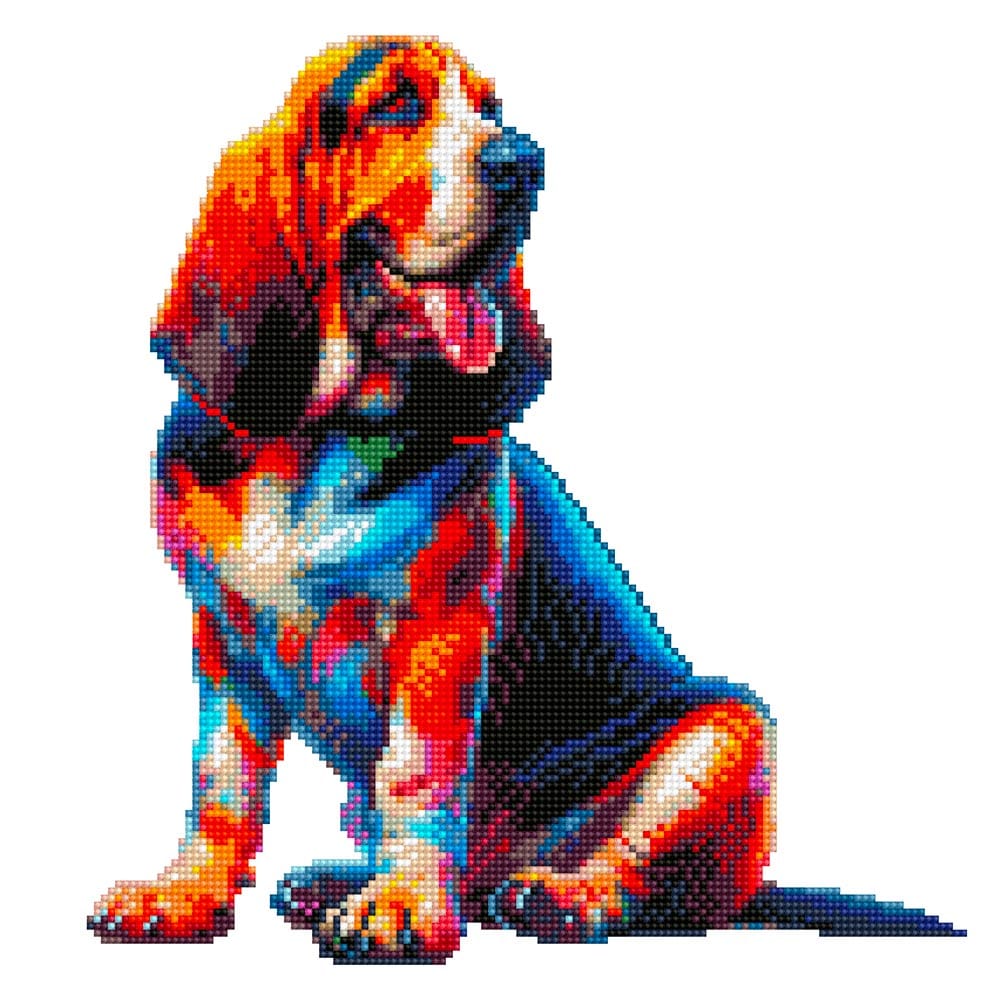 Cane Bloodhound - Kit per pittura con diamanti