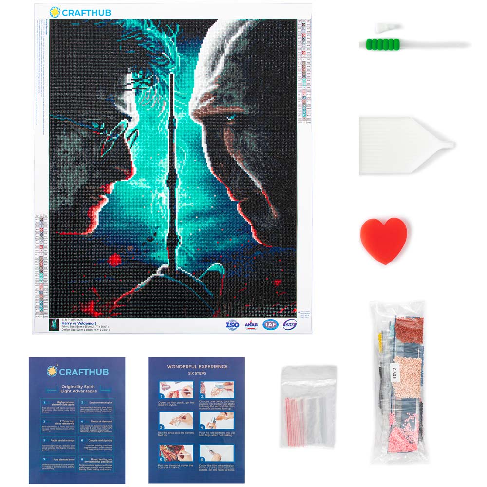 19.7" x 23.6" / 50cm x 60cm Harry Vs Voldemort - Diamond Painting Kit