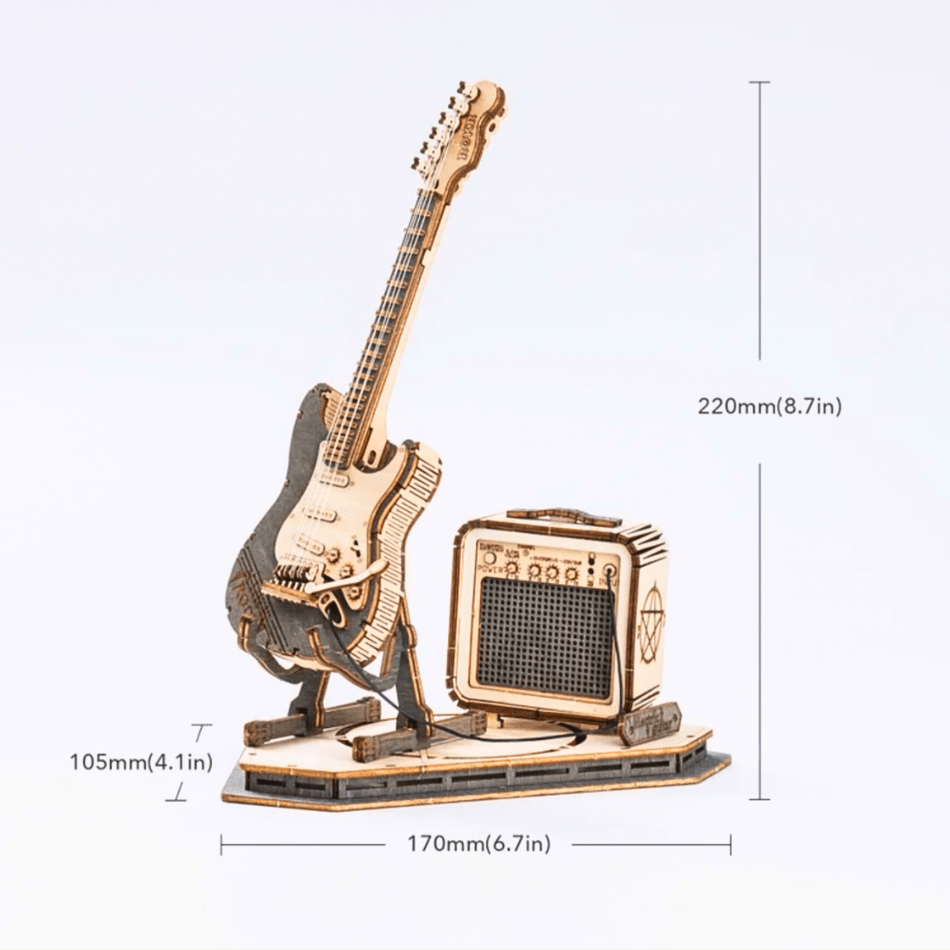 3D Puzzle Electric Guitar 3D Wooden Puzzle Electric Guitar Model 3D Puzzle