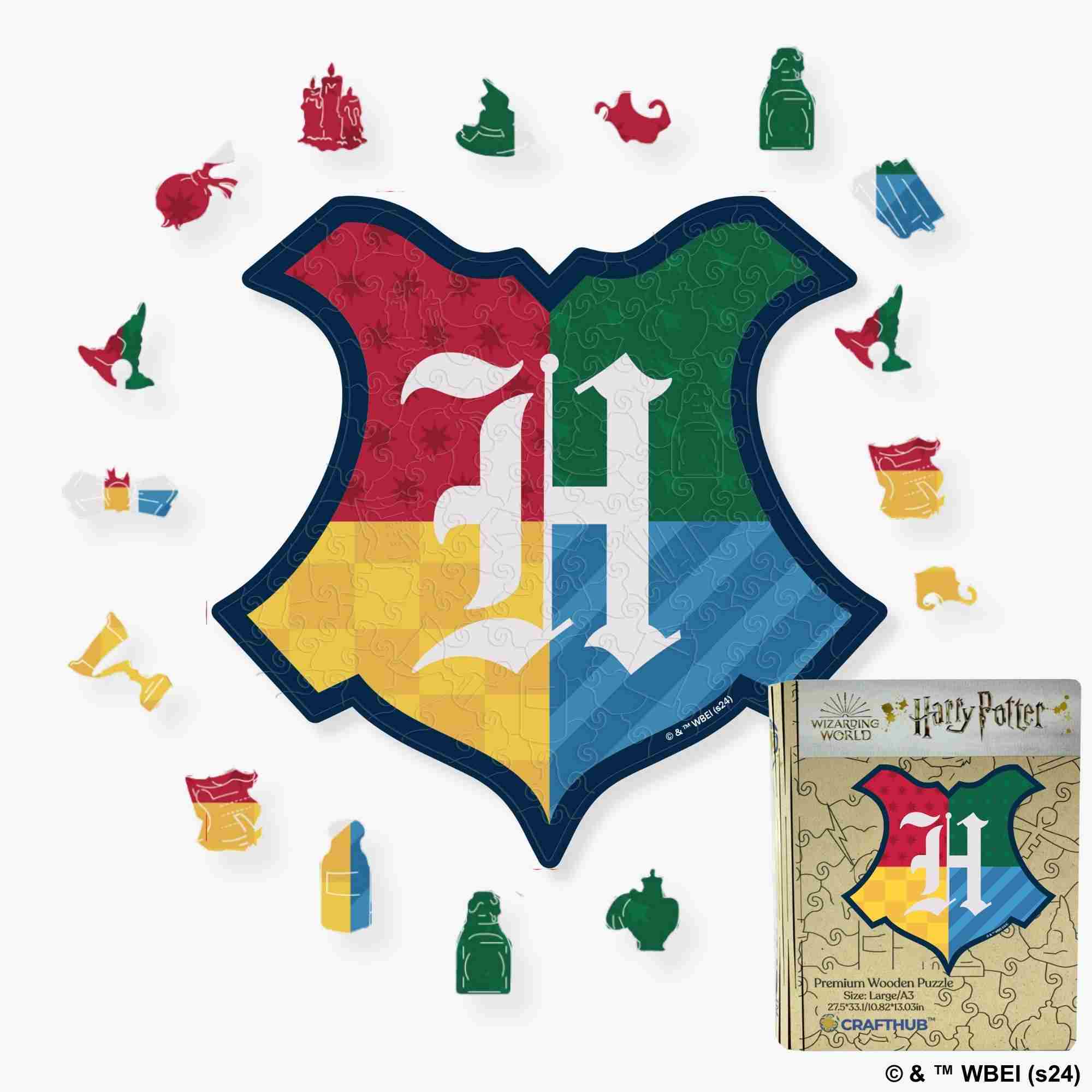 Animal Jigsaw Puzzle > Wooden Jigsaw Puzzle > Jigsaw Puzzle A3 Hogwarts Crests - House Prides Wooden Jigsaw Puzzle