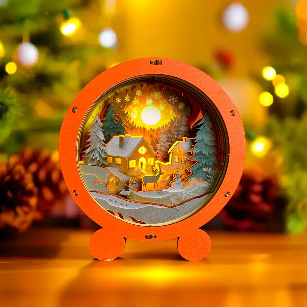 3D Holzpuzzle Warm Christmas Night Lamp Warm Christmas - 3D Puzzle Night Lamp