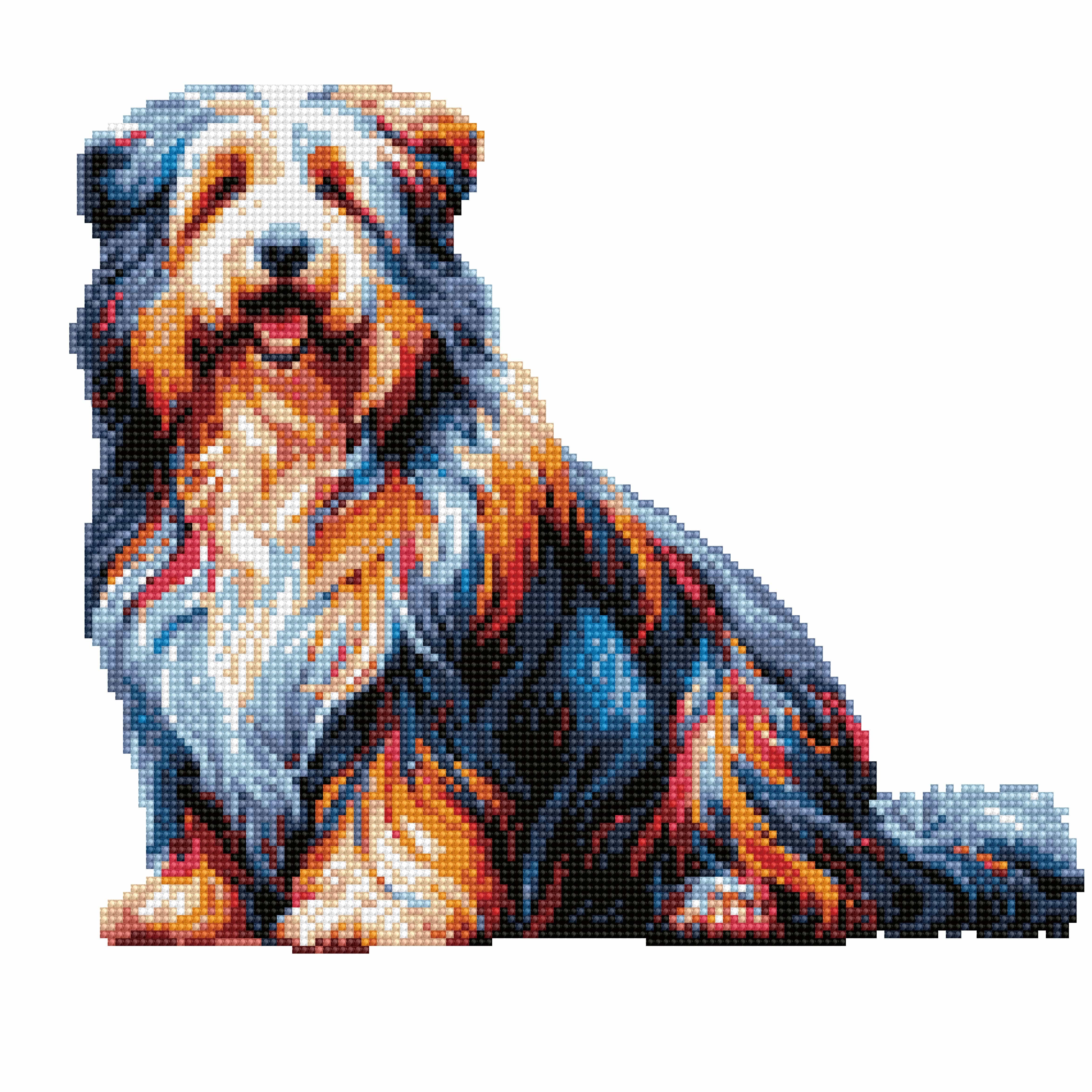 Cane Bearded Collie - Kit per pittura con diamanti