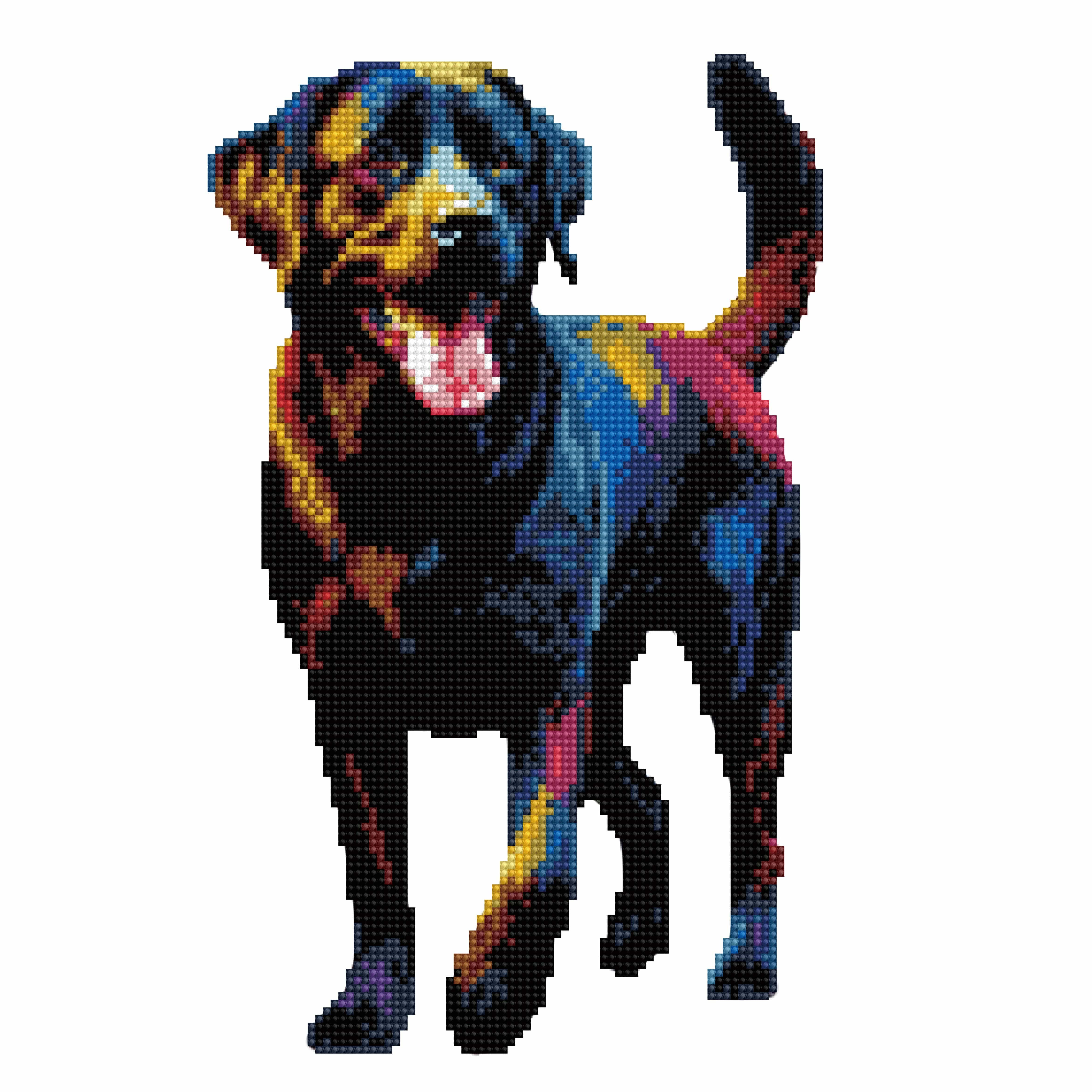 Cane Labrador Nero - Kit per pittura con diamanti