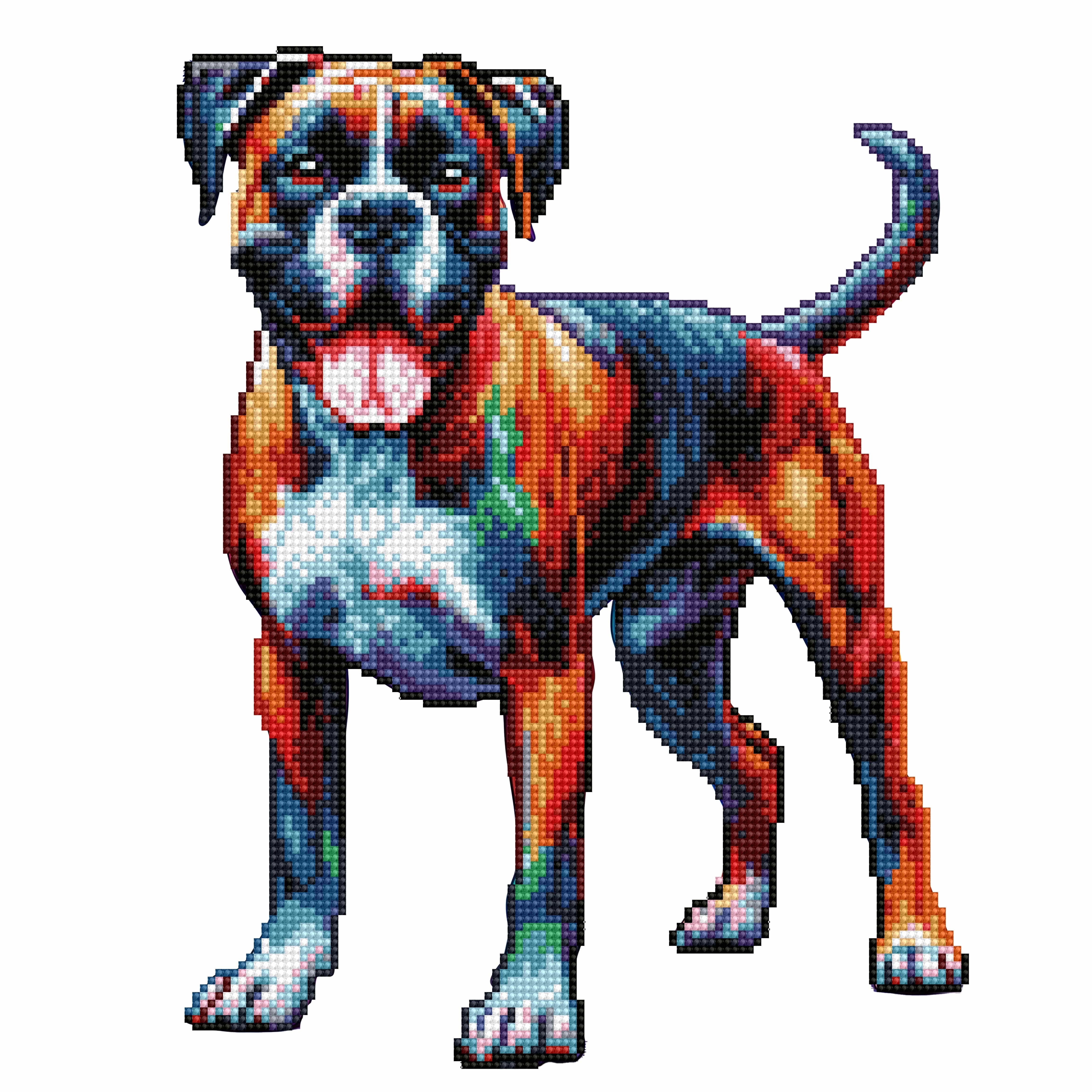 Cane Boxer - Kit per pittura con diamanti