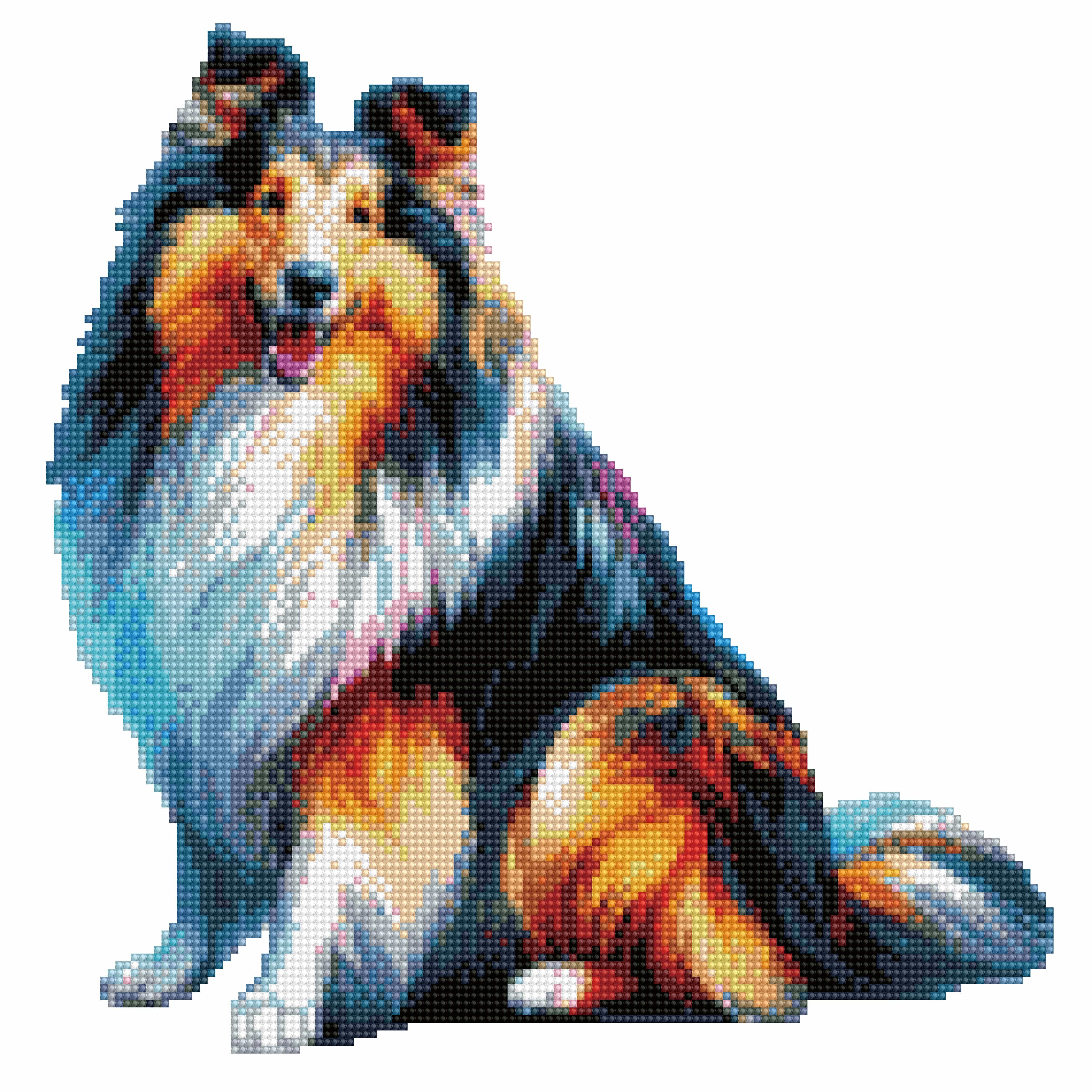 Collie/Rough Collie Dog - Kit per pittura con diamanti