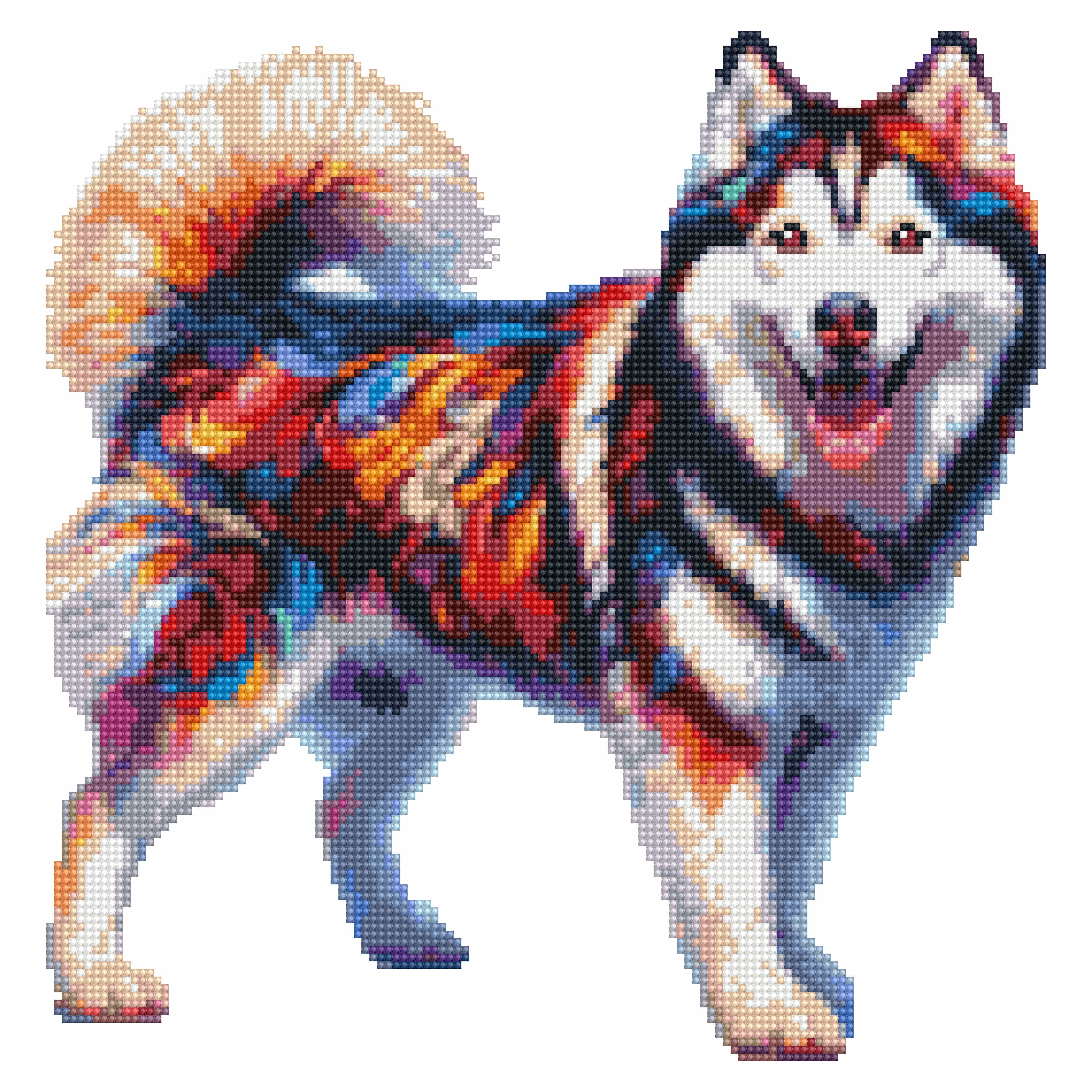 Cane Husky - Kit per pittura con diamanti