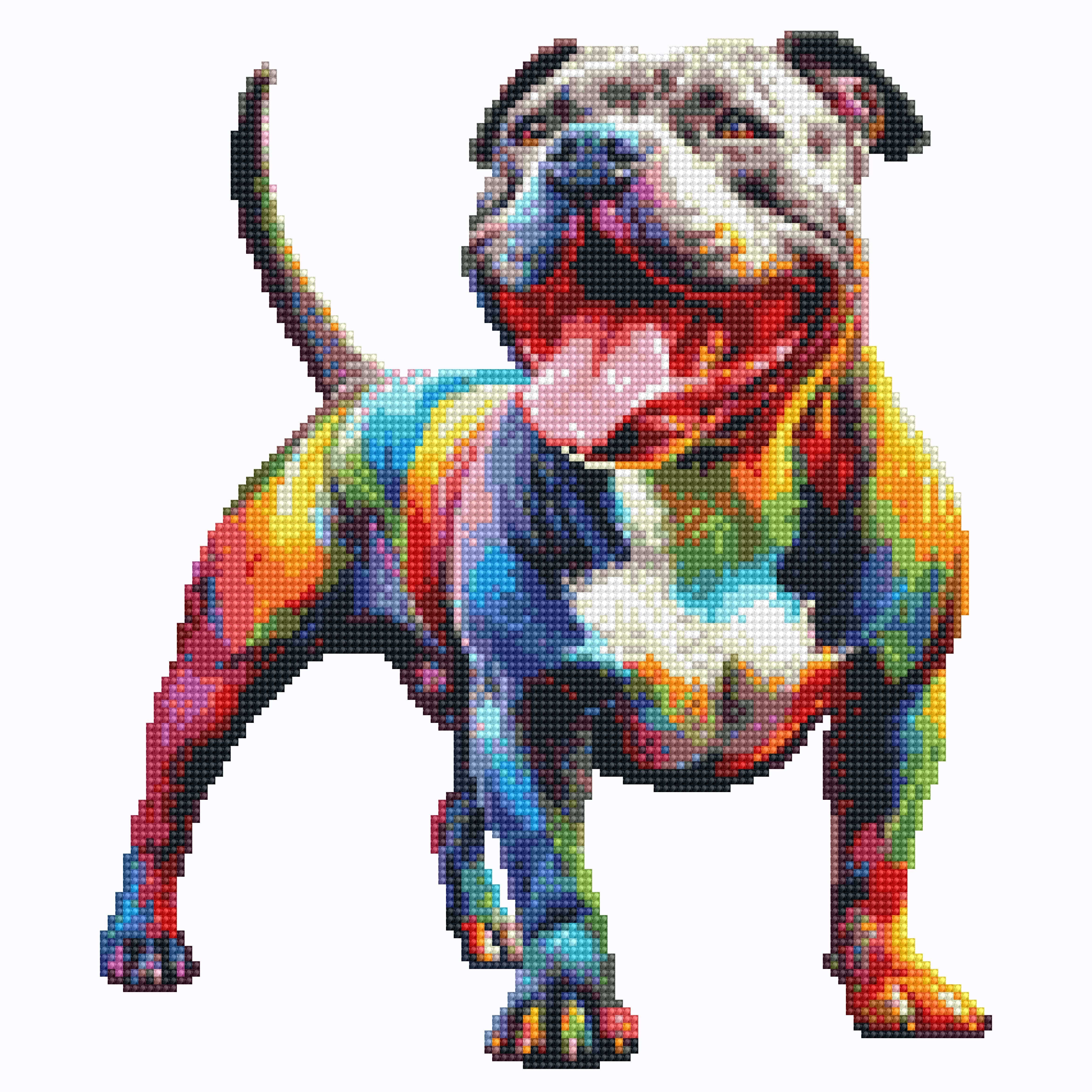 Cane Pitbull - Kit per pittura con diamanti