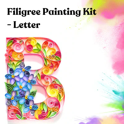 Kit di pittura in filigrana di carta - Lettere di fiori