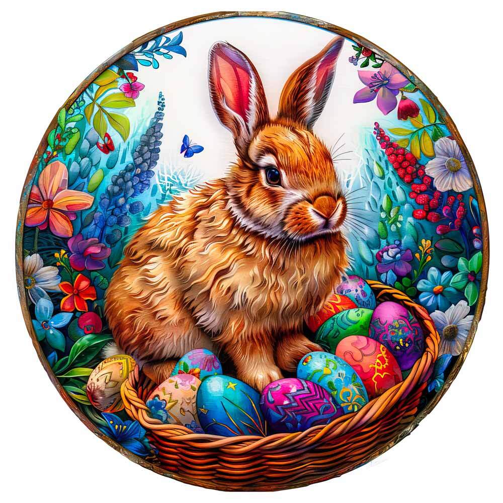 Animal Jigsaw Puzzle > Wooden Jigsaw Puzzle > Jigsaw Puzzle Easter Bunny - Wooden Jigsaw Puzzle