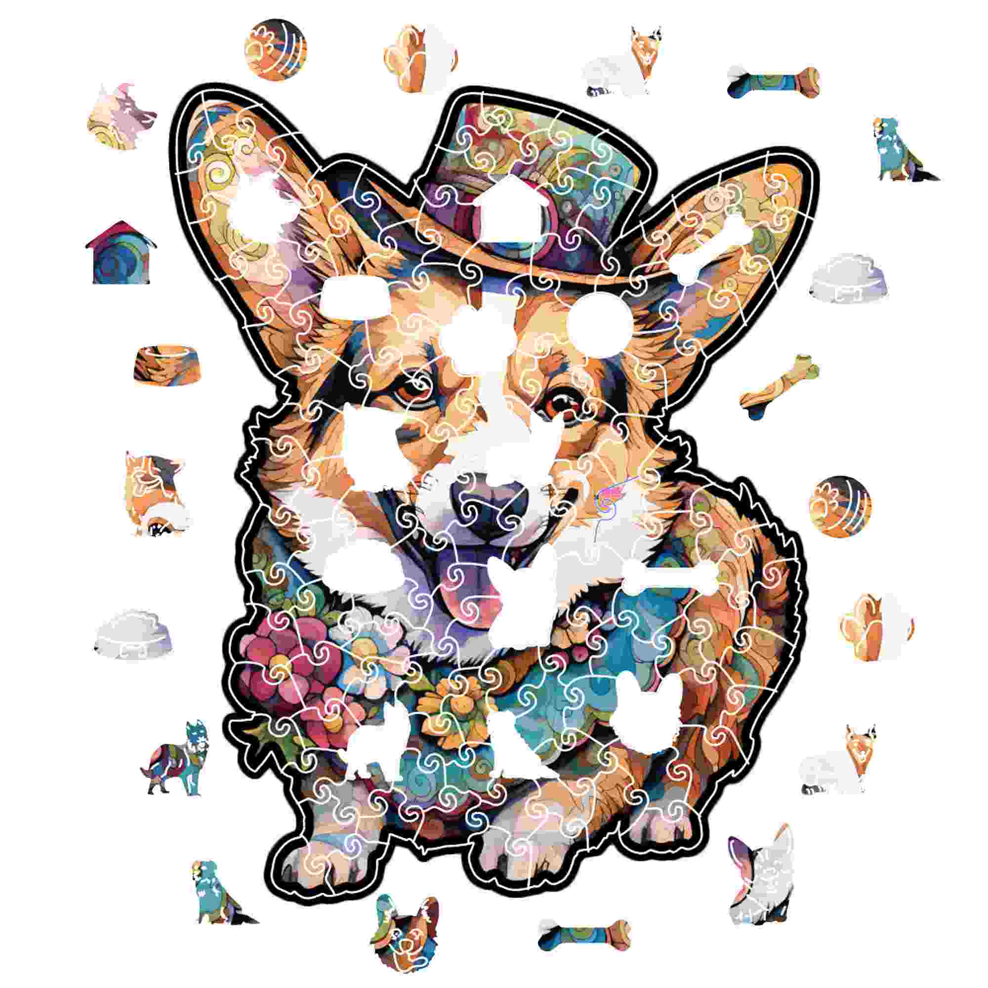 Animal Jigsaw Puzzle > Wooden Jigsaw Puzzle > Jigsaw Puzzle Corgi - Jigsaw Puzzle