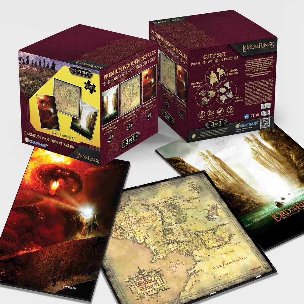 Animal Jigsaw Puzzle > Wooden Jigsaw Puzzle > Jigsaw Puzzle 3 x A3 Size L Wooden Jigsaw Puzzles + Gift Box 3-Pack THE LORD OF THE RINGS™ - Wooden Jigsaw Puzzle Gift Set + Extra $25 Off