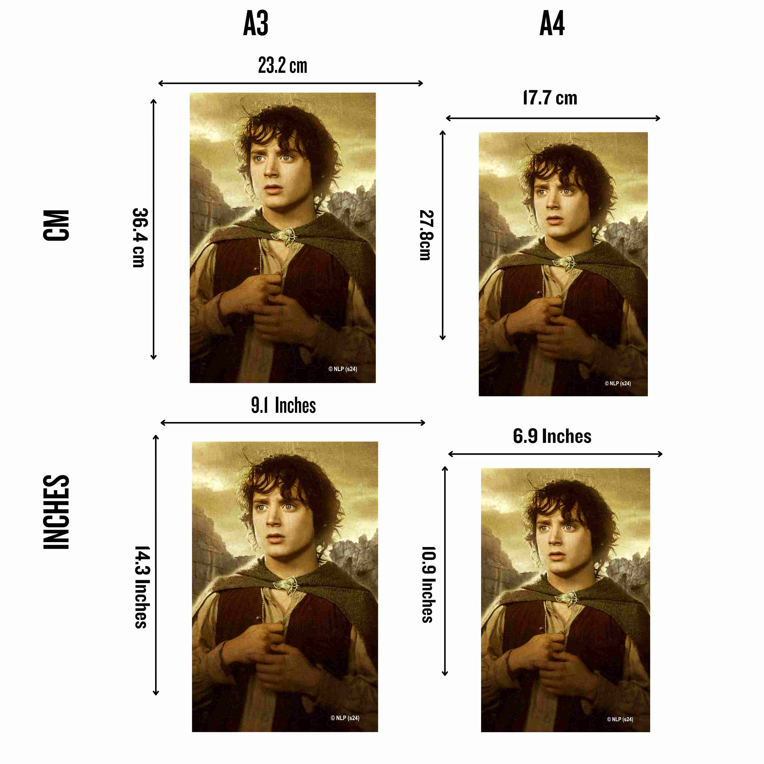 Frodo Baggins e le Due Torri - puzzle in legno