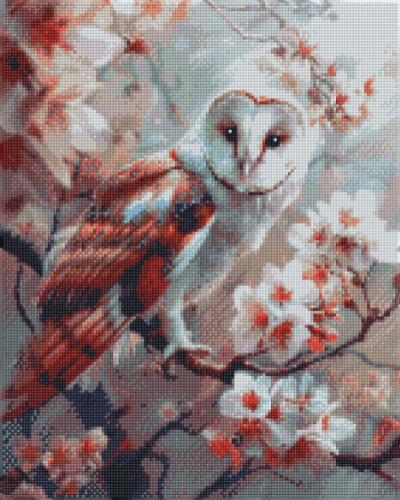 15.7" x 19.7" (40x50cm) Blossom Guardian Owl - Diamond Painting Kit