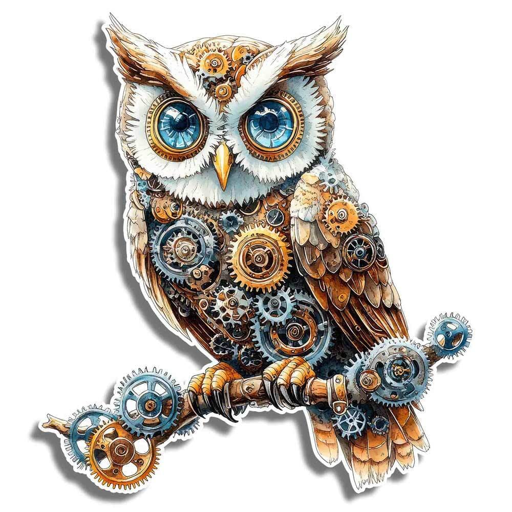 Animal Jigsaw Puzzle > Wooden Jigsaw Puzzle > Jigsaw Puzzle Steampunk Owl - Jigsaw Puzzle