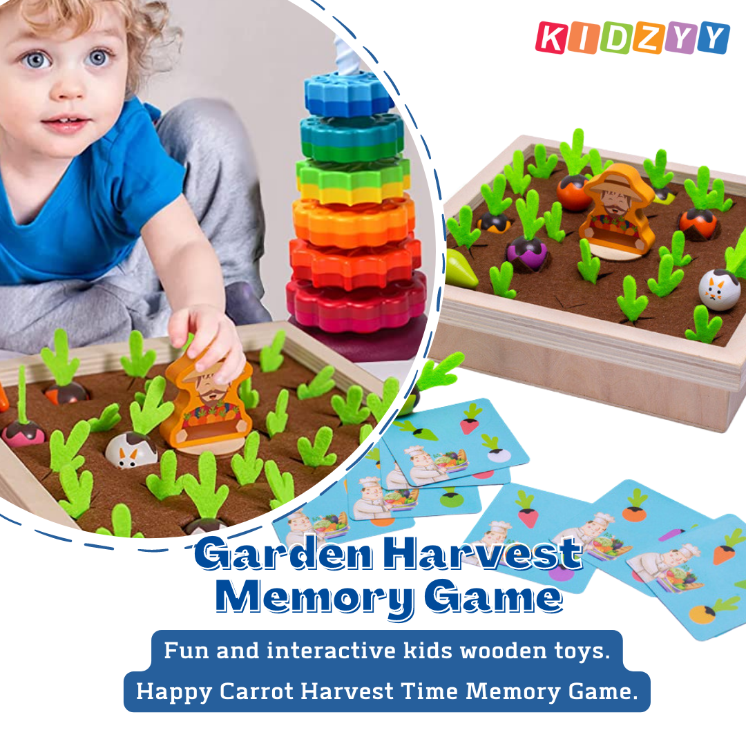 Wooden Harvest Garden Memory Game