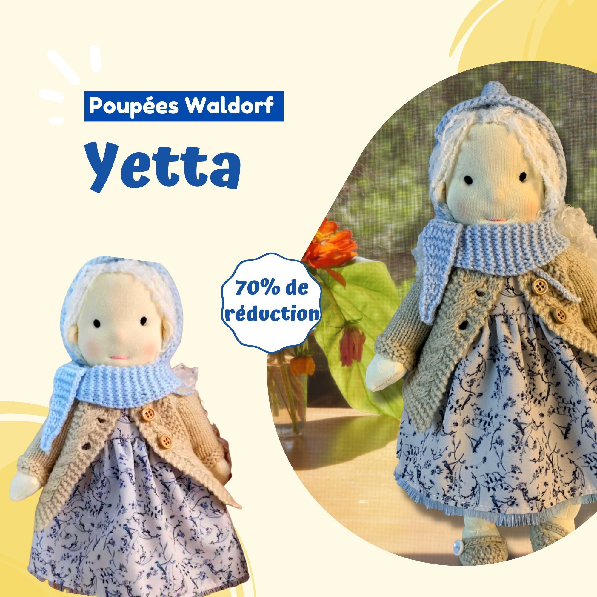 Yetta - Poupée Waldorf faites main