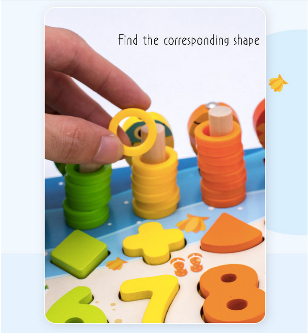 Wood Blocks Learning Smart Board Set for Toddler Preschool Kids